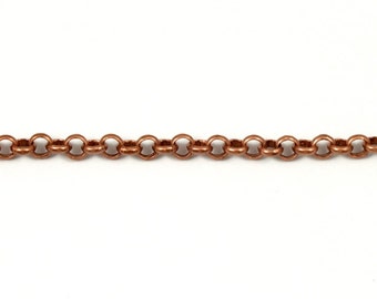 Antique Copper, 4mm Rolo Chain CC48