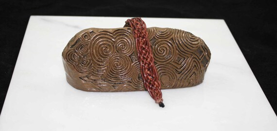 Celtic leather bracelet in brown
