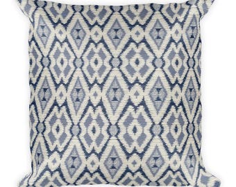 Blue Indian Square Pillow, Throw Pillow, Couch Pillow, Decorative Pillow, Modern Home Decor, Custom Pillow, Custom Home Decor, Euro Sham