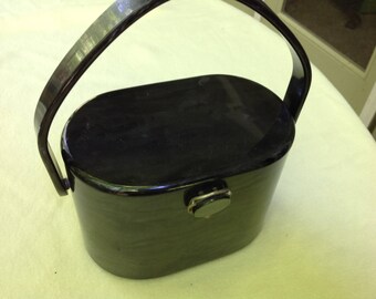 Vintage marblized gray Wilardy lucite handbag