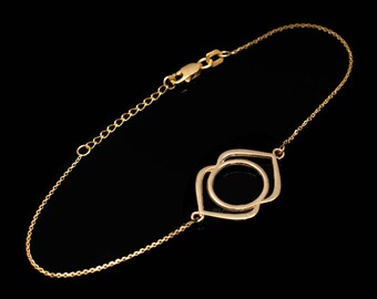 14K Gold Ajna (3rd eye) Chakra Yoga Bracelet (yellow, white, rose gold)