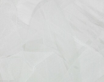 Tulle Netting Dress Fabric 140cm Wide 30 Colour Range - White