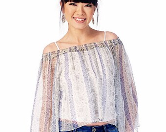 Peasant Blouse Pattern, Pullover Tops Pattern, Loose-Fitting Tops, Tunic Top Pattern, McCall's Sewing Pattern 7163