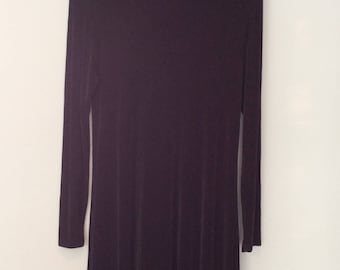 1990s Black Dress Mock Turtleneck Stretchy