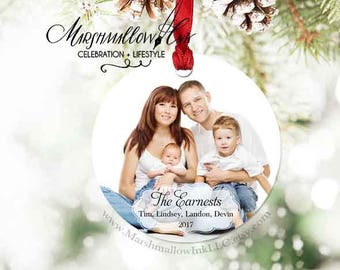 Personalized Christmas Ornament - Family Photo Ornament - Custom Picture Ornament - Christmas Gift, 1st Christmas Ornament