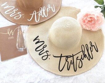 Floppy Beach Hat | Wide Brim Straw Hat | Floppy Sun Hat | Custom Personalized Hat | Packable Vacation Hat