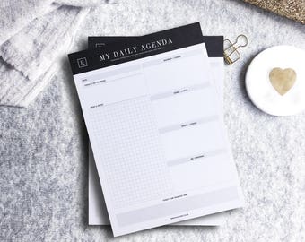My Daily Agenda | Notepad | Undated Planner | Daily Planner | Deskpad
