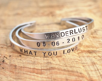 Handmade handstamped personal bracelet