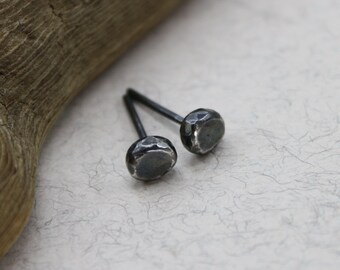 Silver Stud Earrings Rustic Silver Studs Sterling Silver Ball Post Earrings Silver Post Earrings Minimalist Earrings Tiny Ball Studs
