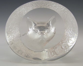 Mats Jonasson Glass Fox Paperweight #9177 - Signed