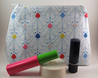 Makeup Bag, Small Cosmetic Bag, Zippered Pouch, Womens Toiletry Bag, Zippered Travel Bag, Bridesmaid Gift, Gift for Her Under 20
