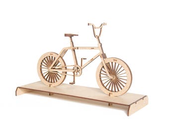 3d Puzzle Laser Cut, DIY Gift, Gift For Cyclist, Bike Lover Wooden Miniature BMX Bicycle, Desk Accessory, Diy Model Kit, Lasercut MDF 3d Art