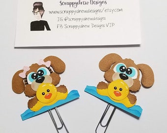 Floating Puppy planner clip/ book mark/ planner accessory