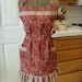 Adjustable Apron/ Women’s Apron/ Retro Ruffle Apron/ Marsala Paisley, Green, Khaki, Off White Stripe