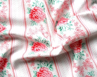 pink floral vintage fabric antique french fabric pink roses fabric patchwork fabric quilting fabric pink fabric 94
