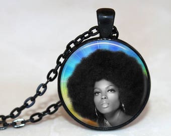 DIANA ROSS Pendant / Diana Ross Necklace / Diana Ross / Motown / Supremes / Diana Ross Afro Pendant