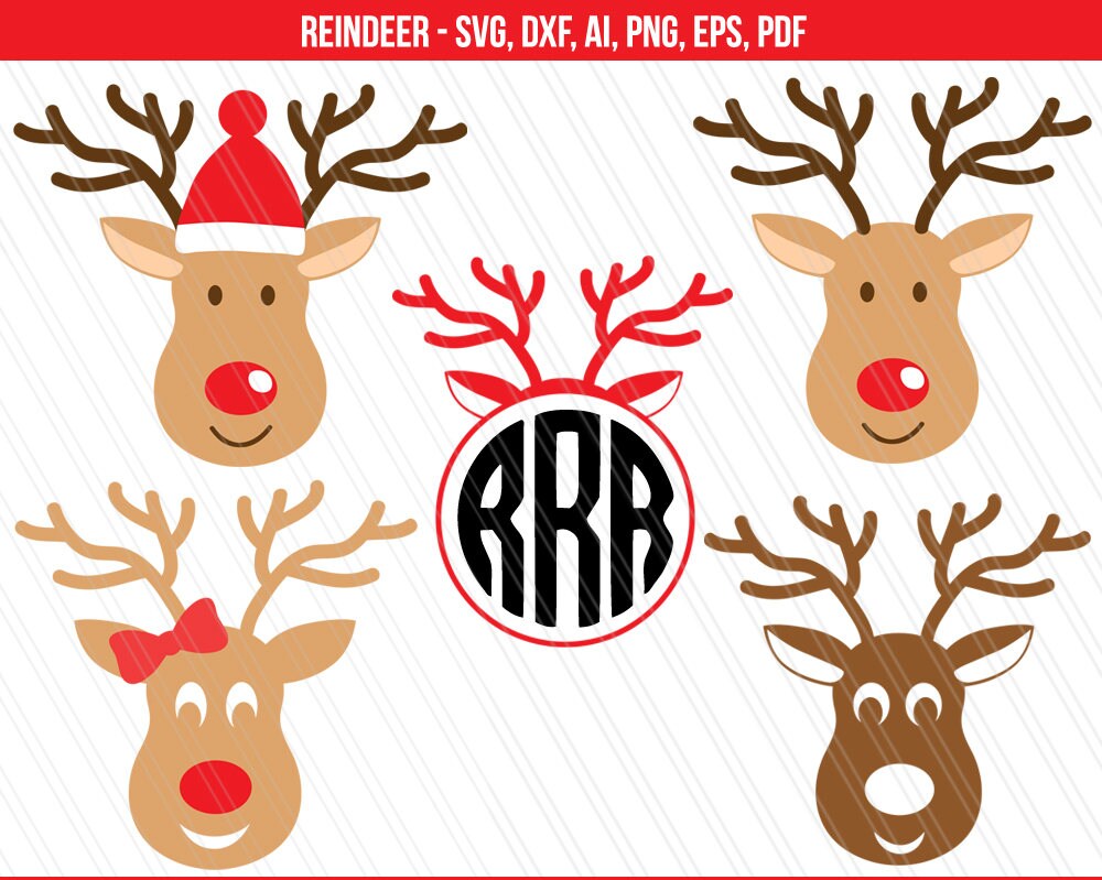 Download Reindeer svg Christmas svg Reindeer cut files Rudolph svg