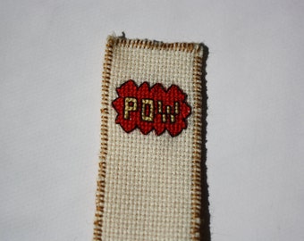 Pow comic Bookmark cross stitch