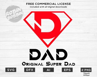 Superhero Daddy, SVG, PNG, DXF, Vinyl Design, Circut, Cameo, Cut File, Dad Decal, Dad shirt, Fathers Day svg, Dad Svg, Father Svg, Super Dad