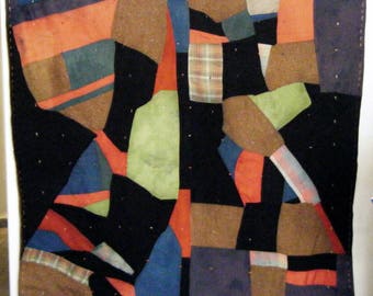 c.1895 - 1910's ANTIQUE CRAZY QUILT