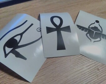 Egyptian symbols - Eye of horus, ankh, scarab and others