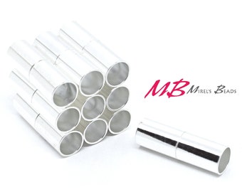 3 Sets Silver Plated Magnetic Clasps, Glue in Magnetic Clasp for 6mm Cords