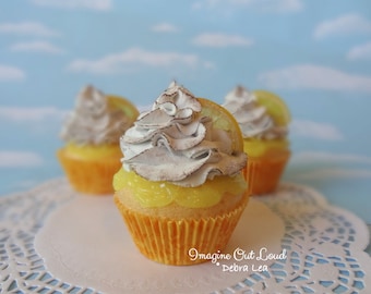 Fake Cupcake Handmade Fake Lemon Meringue Toasted Cupcake Lemon Slice
