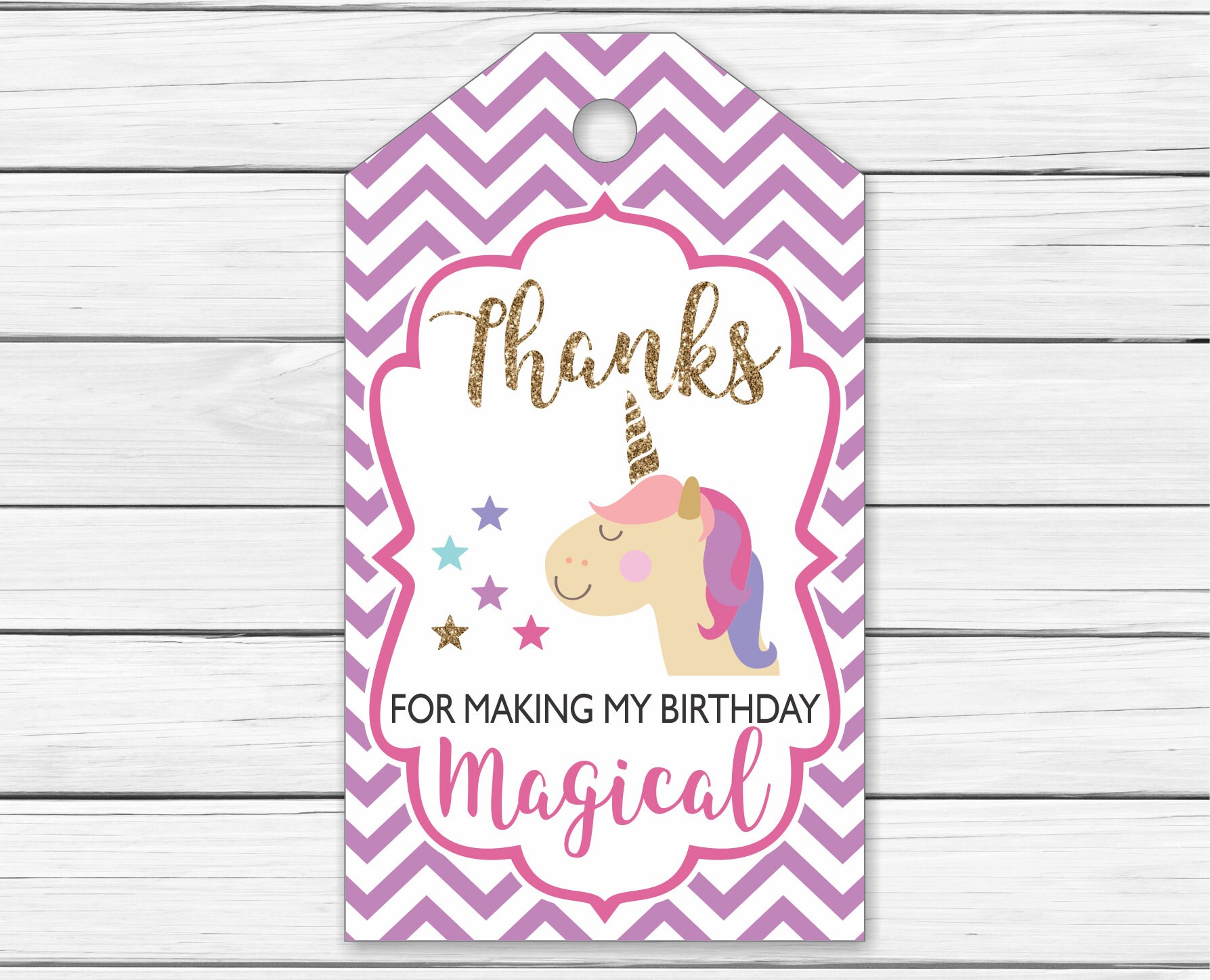 unicorn thank you tags printable chevron printable unicorn