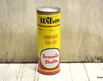 Vintage Wilson Tennis Ball Can - Metal - Aged - Made in USA -