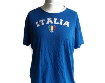 Vintage Italia Shirt, Italia Tshirt, Unisex tshirt, Blue tshirt, Soccer tshirt, Football tshirt, Sports tshirt, Graphic tshirt, Size M