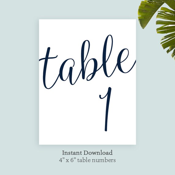 table numbers templates