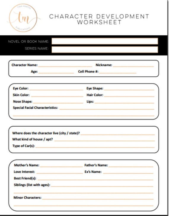 Printable Character Sheet For Writers