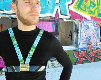 FrOggY Clear PVC chest harness/baby blue/BDSM/vegan/fetish wear/adult baby/braces/queer/cyber Punk/disco/techno/LARP/WGT/Festival
