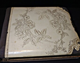 Antique Photo Album Circa 1895 With Funeral Obituaries