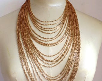 Vintage 1970’s Multi Chain Necklace, Conversation Piece
