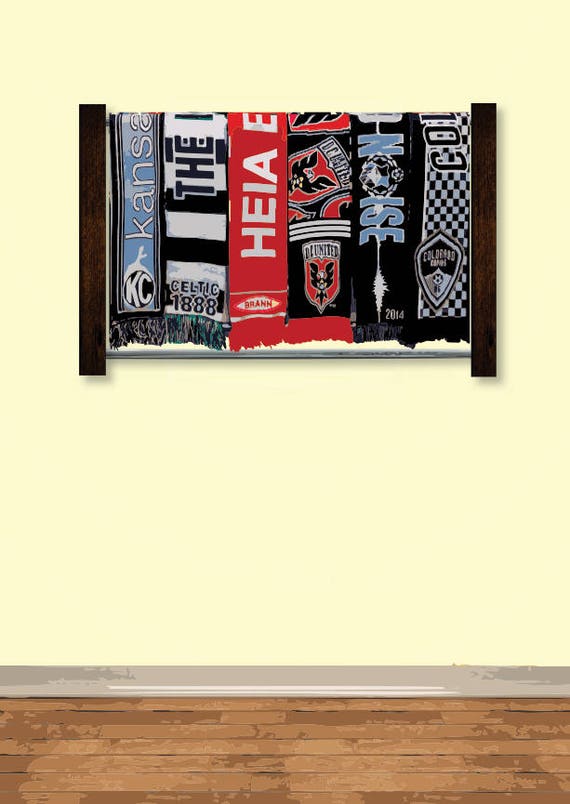 Items similar to Siro Soccer Scarf Display Rack Holds up to 12 7