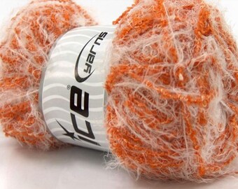 ICE TECHNO CRISP WHITE 100G FINGERING 5 //34 BROWN LUREX WOOL