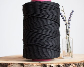 Black Cotton Macrame String, macrame rope