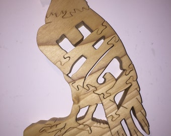 EAGLE Wood Word Puzzle - made on scroll saw