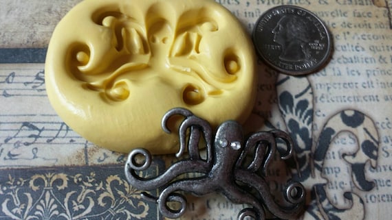 Fancy Octopus Flexible Silicone Mold for polymer clay wax