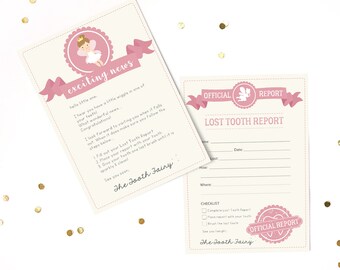 Tooth Fairy Letter and Report Kit - Official Tooth Fairy Kit - Tooth Fairy Printable - Instant Download and Edit with Adobe Reader