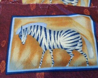 Jungle Box Batik Fussy Cut Zebra Applique Squares by Philip de Leon for Alexander Henry Fabrics