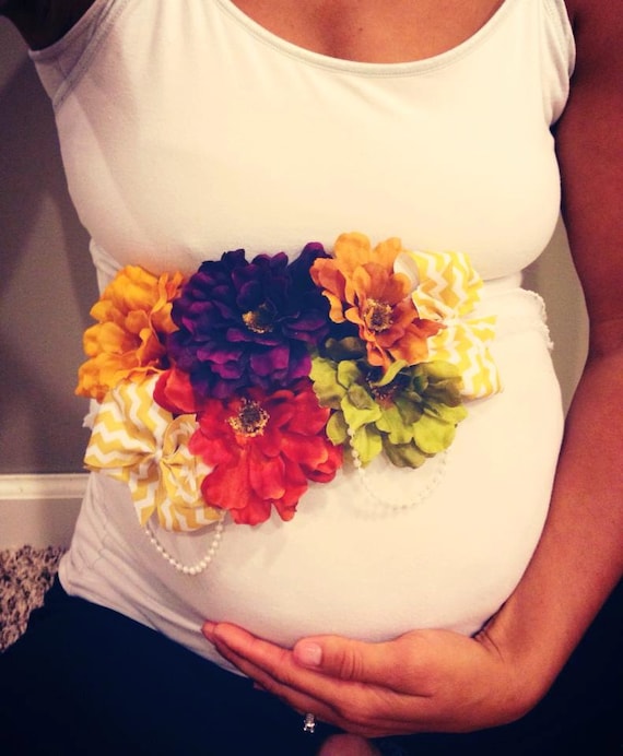 Items similar to Customizable Maternity Sash, Photo Prop, Baby Shower