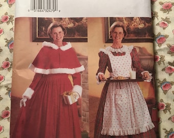 Mrs Claus Santa Suit Christmas Party Costume Hooded Cape Butterick 6816 12 14 16 Sewing Pattern Uncut Factory Folded UC FF Womens Misses