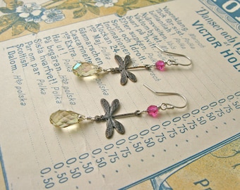 Garden earrings in citrus/fuchsia