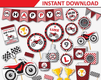 Dirt Bike Party - Motorcycle Birthday - Motocross Party - Dirtbike Birthday - Dirt Bike Decor - Motocross Party Printable (Instant Download)
