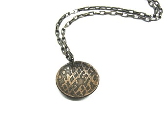 Etched Copper Necklace