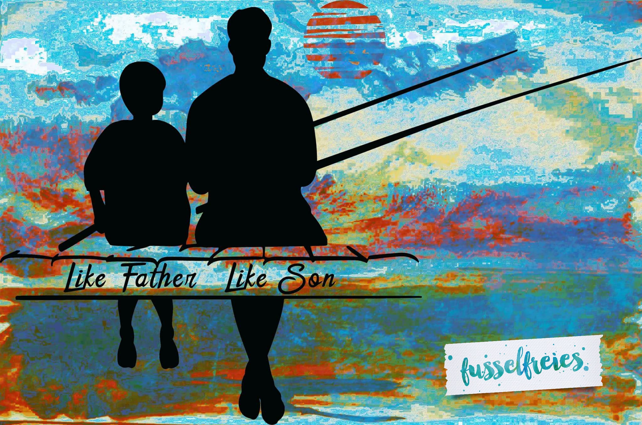 Download SVG DXF cutting file Father and Son Father and Daughter