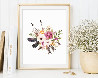 Floral Wall Art Print Printable Nursery Decor Shabby Chic Floral Wall Art Print Printable Nursery Decor Shabby Chic