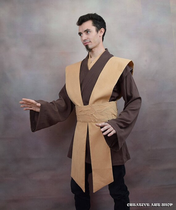 Jedi Costume Tunic set with Tabards and Obi Cotton Crinkle